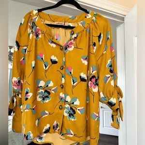 Willow & root -Lightly used mustard floral top